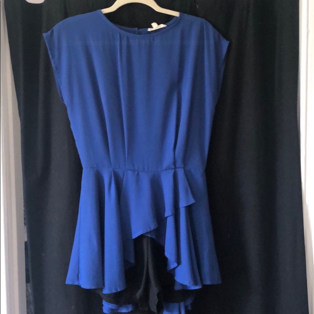 Sheer blue romper.